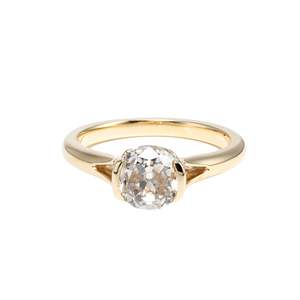 Bague de fiançailles en diamant de laboratoire certifié 2 carats taille coussin 'Old Mine Cut', artisanale, en or rose, avec certificat IGI, bijoux fins - Product Image 6