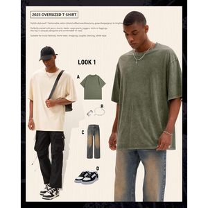 2025 camisetas de lavado ácido de algodón Vintage de gran tamaño para hombres y mujeres, Camisetas básicas Unisex con mangas cortas y estilo de Club holgado - Product Image 3