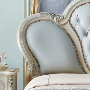 Juego de Dormitorio Princesa Blanco Clásico de Lujo en Oferta, Cama Tapizada, Muebles Elegantes para Hotel, Diseño de Alta Calidad - Product Image 5