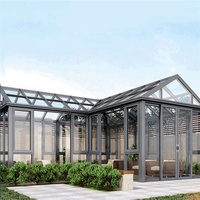 Rumah Kaca Musim Panas untuk Taman Anti UV Rumah Kaca Mewah dengan Ruang Kaca Sunroom Rumah Kaca