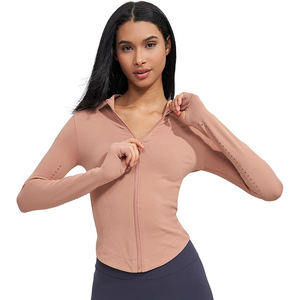 Veste de sport pour femme, en nylon, athlétique, ajustée, extensible, respirante, légère, avec fermeture éclair - Product Image 4