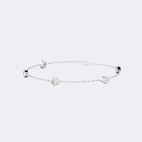 Pulsera de Oro 14K con Diamantes Cultivados en Laboratorio de Formas Mixtas 1.10CTW, Engaste de Bisel, Corte Pera Brillante EF, Múltiples Piedras y Cadena Ajustable