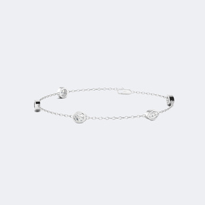 Bracelet à maillons réglables en or 14K avec diamants de laboratoire de formes variées 1.10CTW, sertis clos, taille poire EF, multi-pierres - Product Image 3