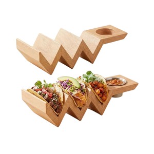 ที่วางซูชิ ทาโก้ ทำจากไม้เนื้อแข็ง เป็นมิตรกับสิ่งแวดล้อม หลายช่องสำหรับวางเทมากิ แฮนด์โรล ถาดเสิร์ฟ จัดแสดงอาหาร สำหรับร้านอาหารญี่ปุ่น - Product Image 1