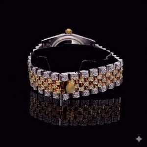 Montre-bracelet de luxe en acier inoxydable avec diamants Moissanite VVS de haute qualité, mouvement à quartz, style Hip Hop glacé, édition limitée - Product Image 3