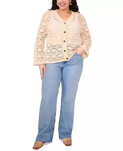 Cardigan in cotone Pointelle taglie forti | Vince Camuto - Product Image 3