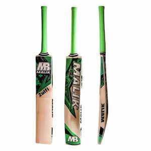Batte de cricket en bois durable MB Malik Zulfi Edition, sticker vert, en saule anglais, avec housse de protection et grip supplémentaire anti-usure - Product Image 2