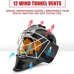 Casque de gardien de but de hockey sur glace en fibre de verre personnalisé, grille œil-de-chat, haute qualité, pour hommes adultes, équipement de protection - Product Image 3