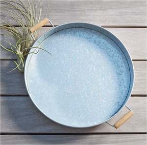 Bandeja de servicio de forma redonda de metal de madera clásica para el hogar decorativo hotel restaurante bar utensilios de cocina Decoración de mesa hecha en India 2025 - Product Image 1