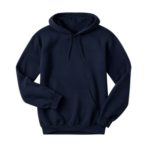 Men's <b>Navy</b> Blue Loose Fit Casual Pullover <b>Sweatshirt</b> Kangaroo Pocket Cotton/Bamboo Fiber Fleece Spring Season Digital Printing - Product Image 1