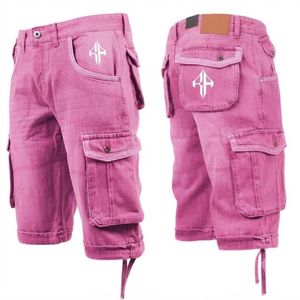 Pantalones Cortos de Mezclilla para Hombre, de Alta Calidad, con Estampado de Serigrafía, Estilo Jeans, de Pierna Ancha, Material Spandex/Poliéster - Product Image 1