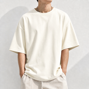 Camiseta Oversize Personalizada para Hombre, Algodón Grueso, Hombros Caídos, Estilo Urbano, Lisa, con Espacio para Logotipo OEM, Corte Holgado - Product Image 3