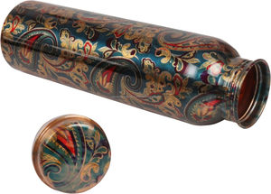 Bouteille en métal jetable de 35 oz, écologique, style américain, NOUVEAU DESIGN, EXPORTATIONS, motifs floraux Paisley en cuivre, personnalisable - Product Image 2