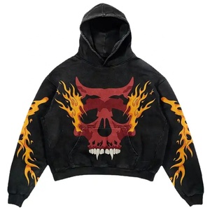 Sweat à capuche personnalisé avec patchs usés, streetwear vintage, délavé au soleil, délavé à l'acide, sweat à capuche pour hommes, surdimensionné, épaules tombantes, streetwear - Product Image 6