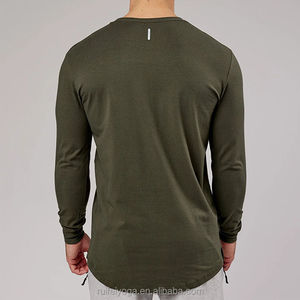 Camiseta Deportiva de Manga Larga para Hombre, OEM de Alta Calidad, con Aberturas Laterales, en Poliéster y Spandex, Secado Rápido, para Running, Fitness y Gimnasio - Product Image 2