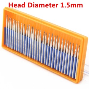 BAFA SURGICAL INSTRUMENTS Juego de 30 fresas de diamante manuales, cabezales de pulido de 1-3 mm, brocas recubiertas para tallado de bolas, vástago de 2.3 mm - Product Image 4