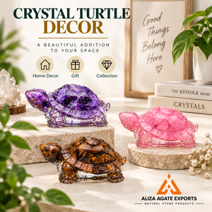 Figurine Tortue en Résine Garnet Orgonite Faite à la Main, 2,7 Pouces, avec Éclats de Pierres Précieuses, Décoration Feng Shui pour la Maison, Cadeau, Vente en Gros - Product Image 4