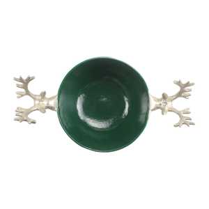 Ajout à chaque collection : Bol en métal fait main en forme de bois de cerf avec intérieur vert, design rétro, idéal pour servir lors de fêtes - Product Image 2