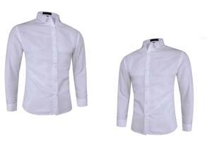 Camisa clásica de manga larga a rayas para hombre, camisa informal ajustada de manga larga para hombre, camisa de manga larga de alta elasticidad para hombre, ropa de trabajo para hombre - Product Image 4