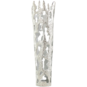 Premium Silver Finished Iron Handmade Eco-Friendly Lightweight Flower <b>Vase</b> <b>Unique</b> Coastal Design Rust Resistant Home Table Top - Product Image 6