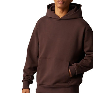 Sweat-shirt Homme Marron Streetwear Personnalisé avec Logo, Coton Molletonné Lourd 400 g/m², Coupe Oversize, Uni et Vierge - Product Image 3