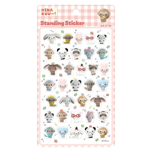 สติกเกอร์ติดผนัง PVC ฮินาคุ ลายเพื่อนน่ารักสไตล์เกาหลี นุ่มนิ่ม ตัวการ์ตูน 3 มิติ พิมพ์ลาย UV สำหรับตกแต่งสมุดบันทึก ของขวัญสำหรับเด็ก - Product Image 1