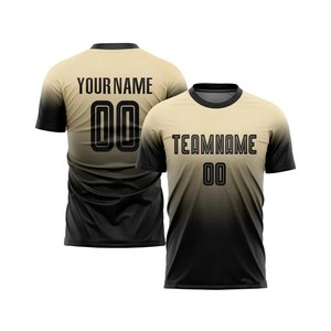 Custom Sublimated <b>Soccer</b> Jersey Blue Black Gradient Crew Neck Short Sleeve Moisture Wicking Unisex Adult Team Name Number - Product Image 3