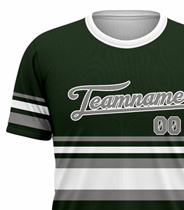 Camiseta Formal Corex Verde Gris de Manga Corta, Tejido Sólido, con Estampado del Nombre del Equipo, Cuello Redondo, Corte Regular - Product Image 4