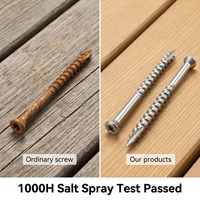 Vis de terrasse JSCREW 10 x 2 pouces en acier inoxydable AISI 316, tête trompette, entraînement Torx, 17 points, fixations pour bois pour terrasses extérieures
