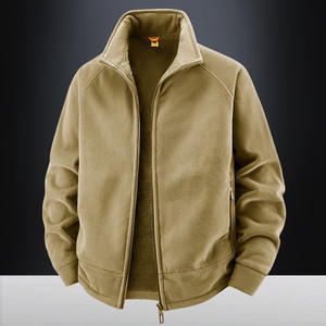 Sudadera polar vintage para hombre con logo personalizado, forro grueso, cuello de cremallera, estilo camisa, servicio OEM - Product Image 3