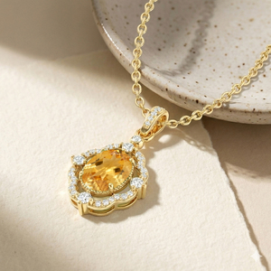 Collier pendentif en pierre précieuse naturelle à la mode, collier à chaîne avec pierre ovale, collier haut de gamme, bijoux élégants pour femmes - Product Image 2