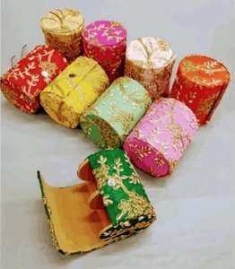 <b>Indian</b> Handmade Embroidery <b>Bangle</b> Box Perfect Festive & Party Favors for Baby Shower Wedding and Diwali Return Gifts - Product Image 3