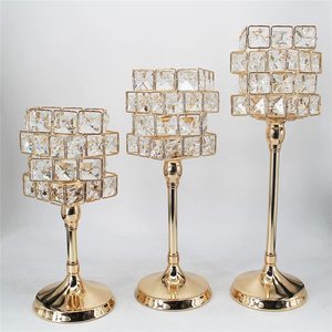 Crystal Tealight Pillar Candle Stand Decorative Showpiece for Home Wedding <b>Table</b> Decor - Product Image 5
