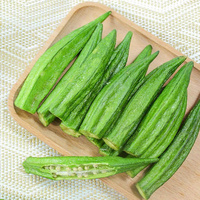 Keripik Okra Kering Sehat Vegan, Camilan Renyah Rendah Kalori, Goreng Vakum, Keripik Hijau Renyah IIglobal Vietnam Export