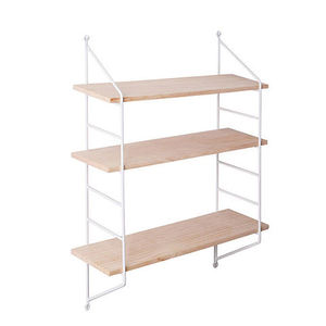 Minimalist <b>Round</b> <b>Wall</b> <b>Shelf</b> Wood Iron Double Tier Storage Rack for Living Room Decor <b>wall</b> <b>shelf</b> - Product Image 4