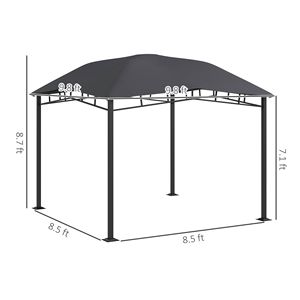 10FT X 10FT Soft Top Patio Gazebo Outdoor <b>Canopy</b> with Geometric <b>Roof</b> All Weather Steel Frame Gray Powder Coated Arbour - Product Image 3