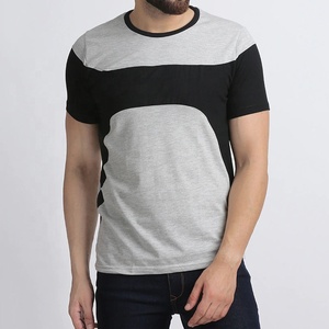 Personalizado 100% algodón verano Casual cuello redondo Camiseta fabricante de gran tamaño de los hombres de línea larga con Slim Fit Diseño a rayas OEM - Product Image 4