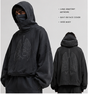 เสื้อฮู้ดดี้โอเวอร์ไซส์แบบสวมหัวสำหรับฤดูหนาว OEM/ODM  สำหรับทุกเพศ  พร้อมหมวกคลุมหน้าในตัว  ผ้าโพลีเอสเตอร์/คอตตอน  โลโก้แบบดิจิตอลสั่งทำได้  น้ำหนัก 350 กรัม - Product Image 3