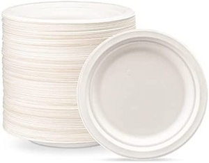 Vajilla Desechable Ecológica, Platos para Aperitivos y Postres de Bagazo de Caña de Azúcar Sostenible, Compostables para Fiestas 2026 - Product Image 1