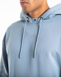 เสื้อฮู้ดโอเวอร์ไซส์ผู้ชาย ผ้าฟลีซ สีพื้น มีกระเป๋า สไตล์ลำลอง สำหรับฤดูใบไม้ร่วง ถักทอจากผ้าฝ้าย 100% ทรงปกติ - Product Image 6