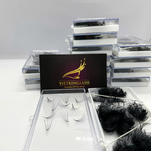 Fabricant d'extensions de cils OEM, bouquets de cils préfabriqués à tige longue en fibre coréenne 10D 0.07 C Curl 15mm, cils en vrac 1000 unités, vente en gros - Product Image 6