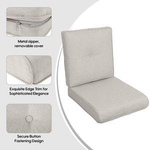 Set di 2 Cuscini Imbottiti per Sedia Adirondack, Cuscini per Sedia da Giardino con Schienale Alto, per Veranda, Casa, Ufficio, Esterni - Product Image 4