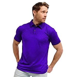 Polo de Manga Corta Negro para Hombre, Tejido de Punto, Secado Rápido, Corte Casual, Largo Regular - Product Image 5