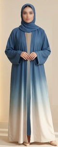 Abaya TikTok en crêpe double couche bicolore anti-plis imprimée en 3D pour soirée - Product Image 3