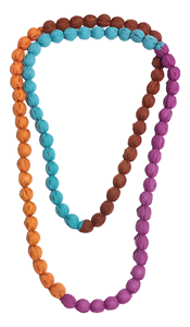 Collar Bohemio Chapado en Oro Hecho a Mano con Perlas de Imitación y Cuentas de Tela, Ecológico, con Diseño Geométrico - Product Image 5