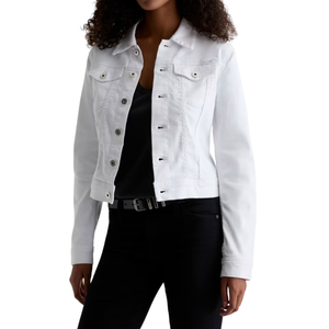 Chaqueta Vaquera para Mujer, Cuello Redondo, Lavada, Elegante, Otoño/Invierno/Verano, Abrigo Minimalista, Proveedor Mayorista, OEM, ODM - Product Image 1