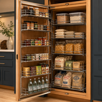 Ensemble de meubles de cuisine modernes sans poignées en bois massif écologique, modulaire, à assembler soi-même (RTA), garantie 5 ans et plus pour appartement