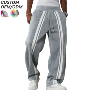 Plus Size Men's 100% Cotton Breathable Eco-Friendly Printed Loose Midweight Winter Pants Warm Casual <b>Trousers</b> <b>Drawstring</b> Closure - Product Image 4