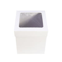 Carpeta de cartón corrugado alta personalizada, blanca, con ventana, desechable, apta para alimentos, laminada mate, con impresión a cuatro colores