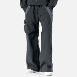 Pantalones Anchos Negros para Hombre, Cintura Elástica con Cordón, Casuales, Transpirables, Ligeros, con Bolsillos Laterales, Estilo Urbano - Product Image 4